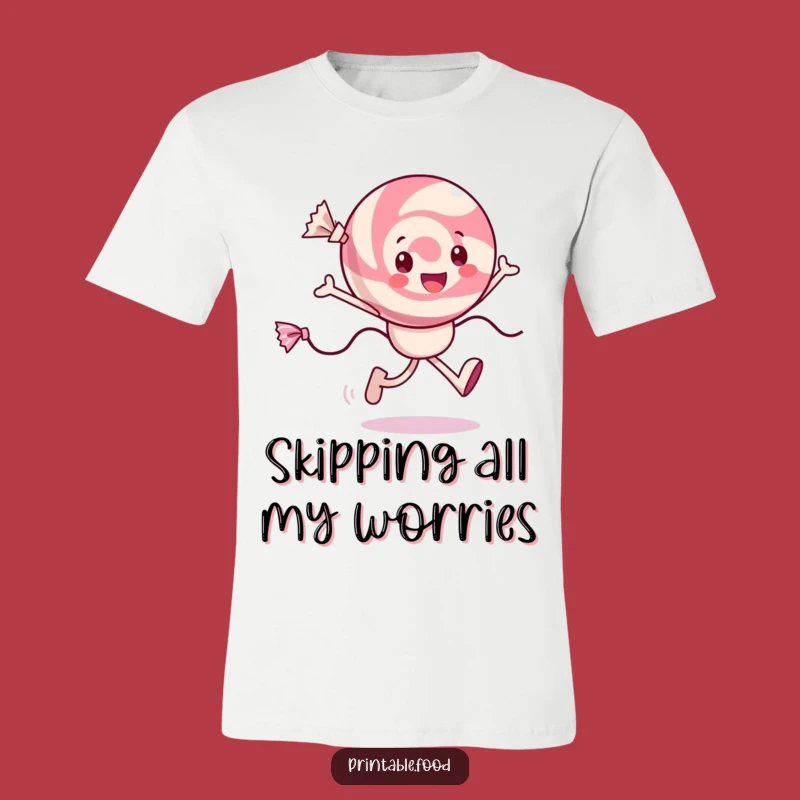 Funny Candy T-Shirt: Cheerful Skipping Character, Awesome Funny Gift for All