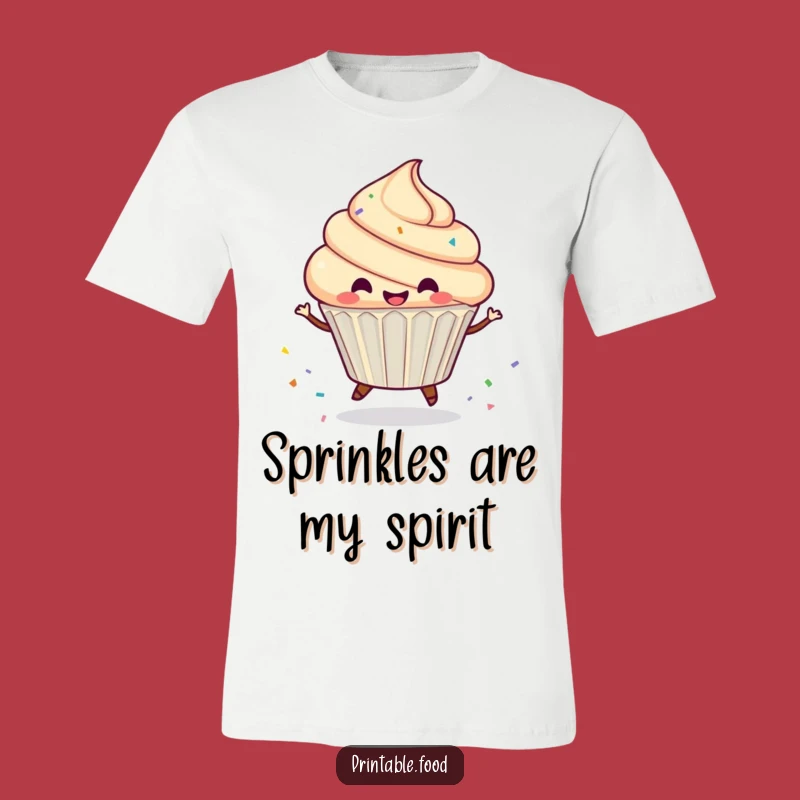 Funny Cupcake Sprinkle Spin T-Shirt - Wearable Joyful Art for a Hilarious Wardrobe