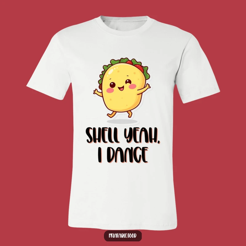 Funny Smiling Taco T-Shirt: Dancing Food Graphic Tee, Humorous Gift