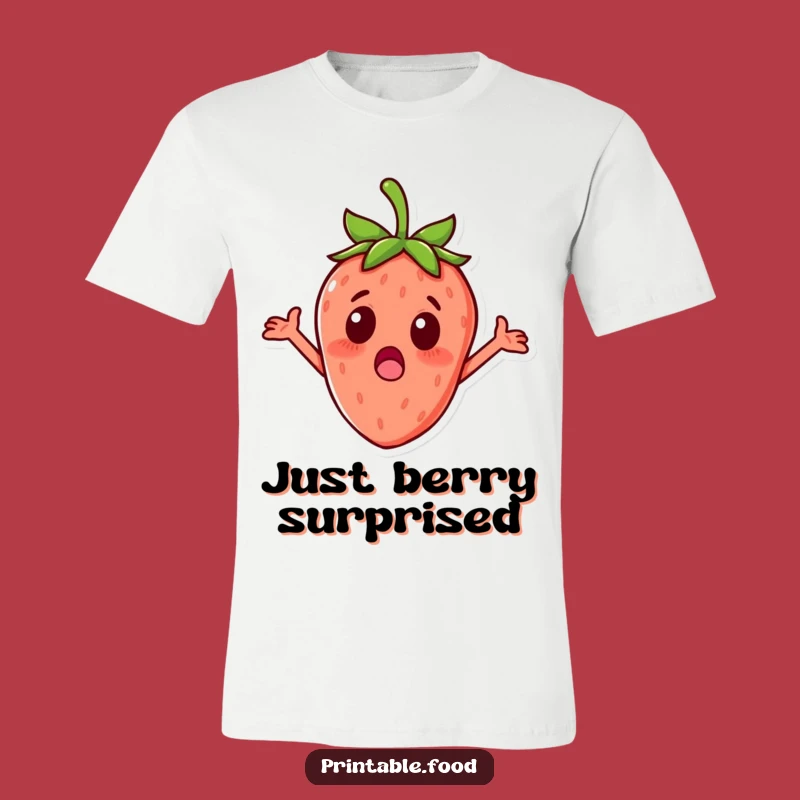 Funny Surprised Strawberry T-Shirt - Hilarious Fruity Apparel