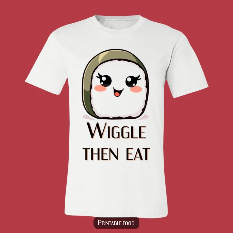 Funny Sushi Roll T-Shirt: Wearable Joy with Wiggling Eyes Character