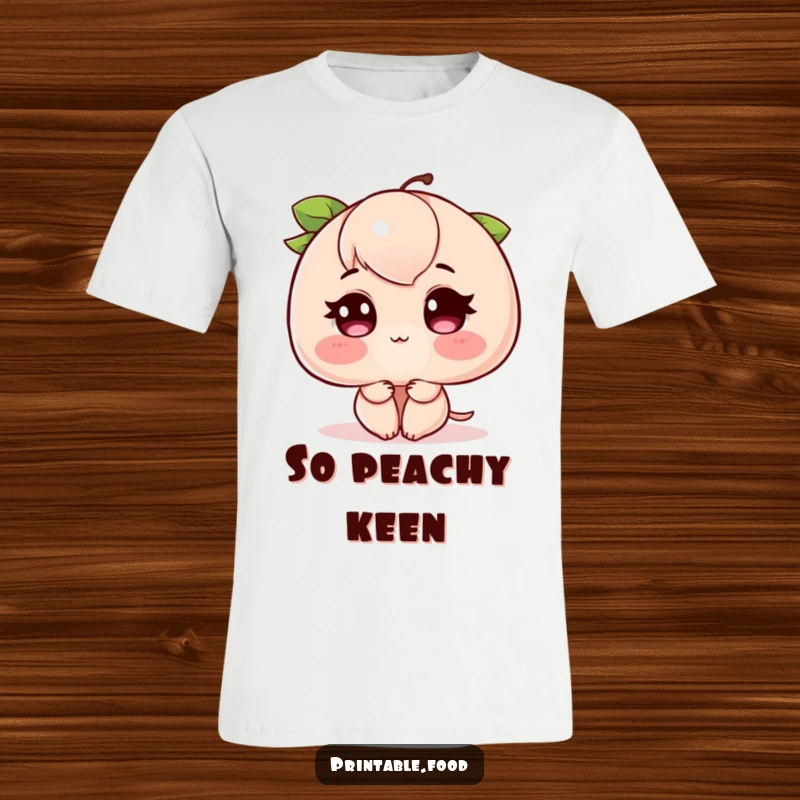 Funny Blushing Peach T-Shirt: A cute peach blushing deeply, with flushed cheeks, making a statement of adorable embarrassment.