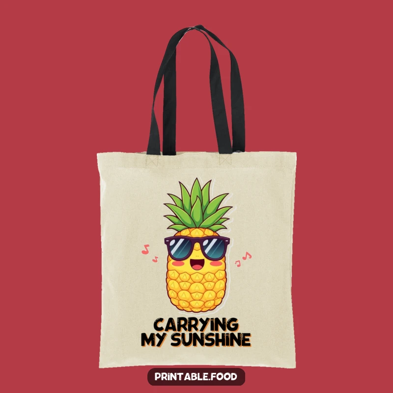 Funny Pineapple Sunglasses Tote Bag: Carry Your Essentials with Tropical Flair, A Sunny Shopping Must-Have