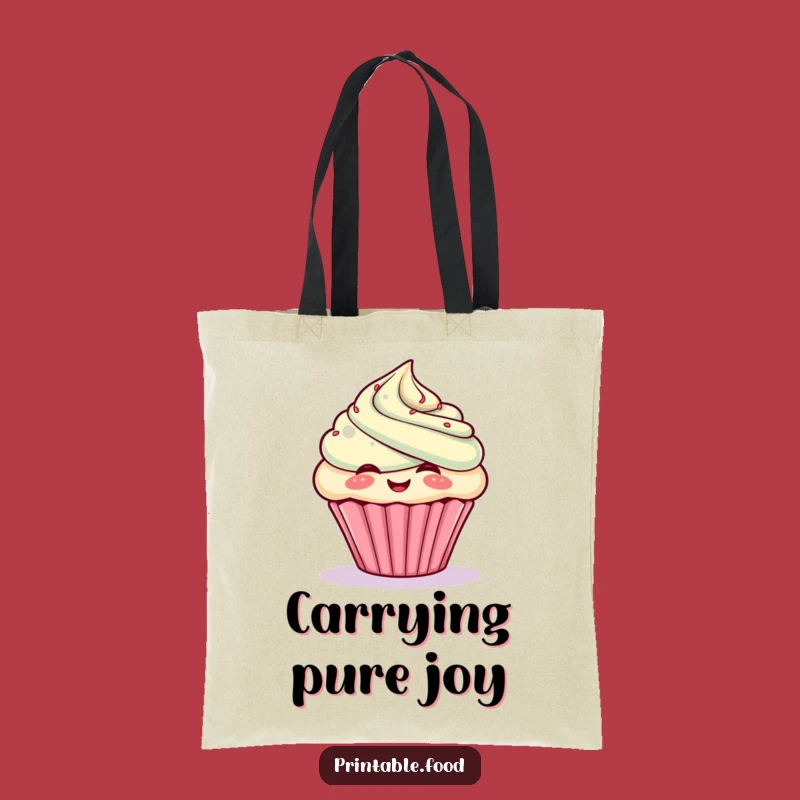 Funny Giggling Cupcake Tote Bag: Durable Frosty Accessory, Perfect Funny Gift