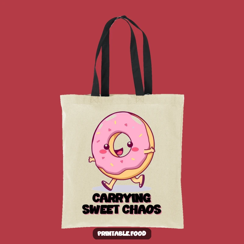 Funny Jelly Donut Walking Tote: Confectionary Carry-All, Perfect Funny Gift for Errands