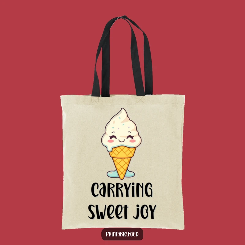 Funny Melting Ice Cream Tote Bag: Carry Your Sweetness - Stylish Dessert Accessory