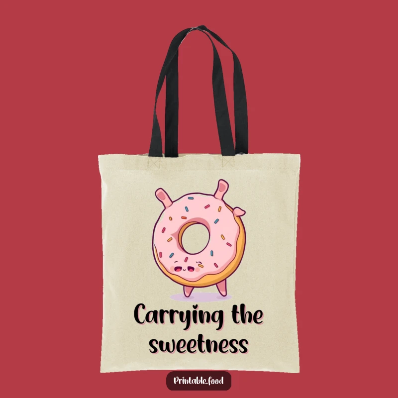 Funny Donut Somersault Tote Bag: Carry Treats with Cheerful Flair
