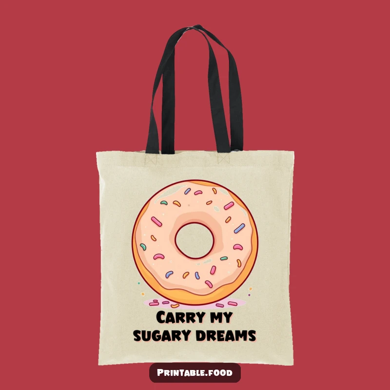 Funny Donut Spinning Sprinkles Tote Bag: Carry Your Sweet Style