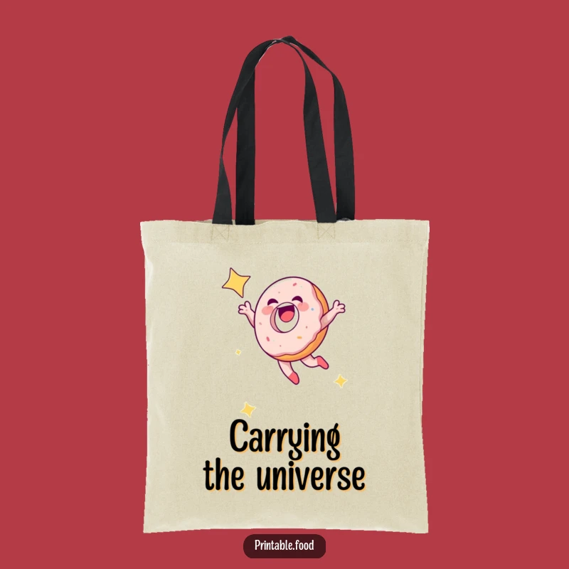 Funny Doughnut Starry Sky Tote Bag - Hilarious Cosmic Carry-All