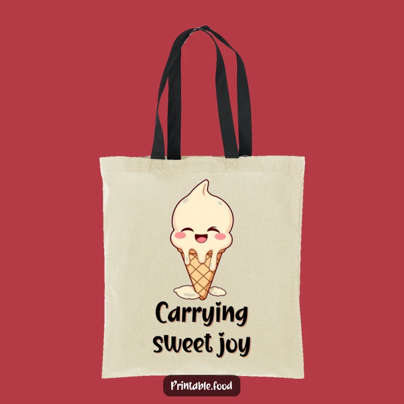 Funny Winking Ice Cream Tote Bag: Carry Your Smiles & Treats!