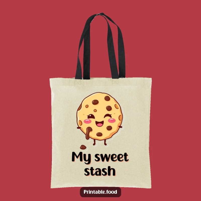 Funny Cookie Tote Bag: Happy Character Carries Sweetness, Stylish Accessory Gift
