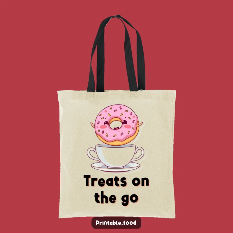 Funny Donut Teacup Tote Bag: Carry Your Giggles On-the-Go